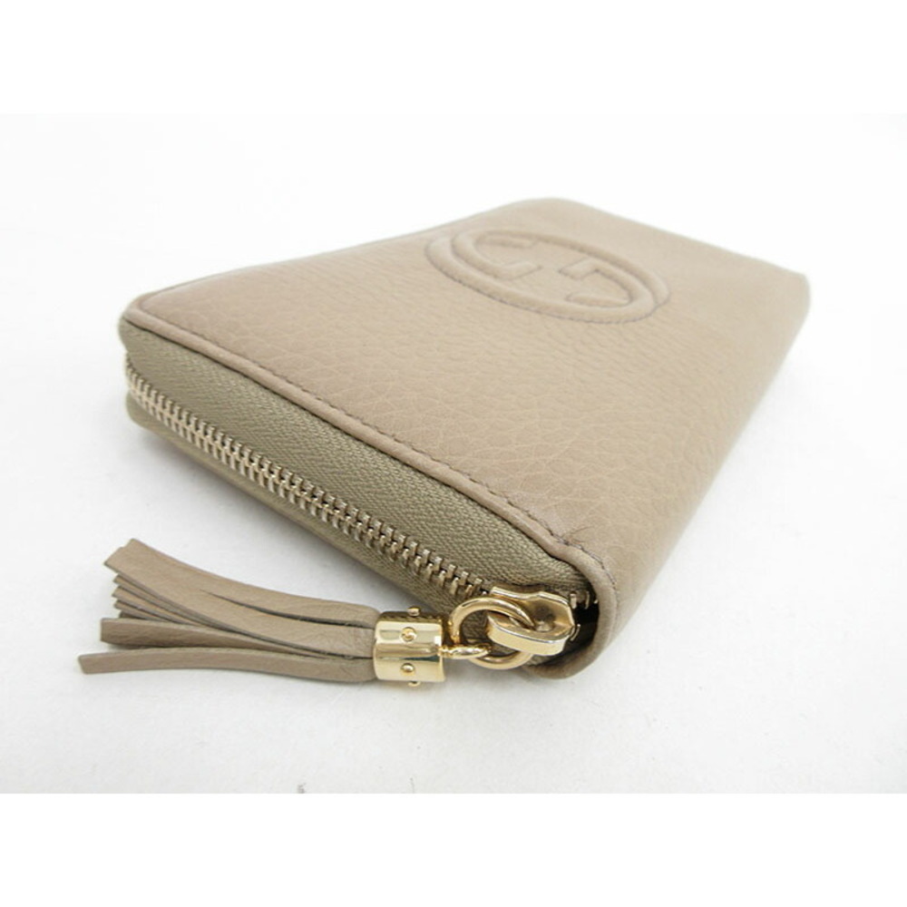Gucci Soho Round Zip Long Wallet Beige Leather - Picture 4 of 8
